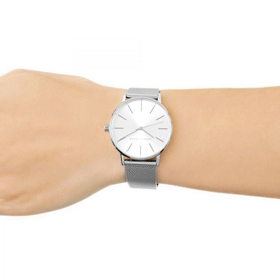Armani Exchange Lola Analog Silver Dial Silver Mesh Strap Watch For Women - AX5535