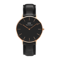 Daniel Wellington Classic Sheffield Black Dial Black Leather Strap Watch For Men - DW00100127