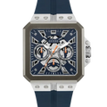 Guess Leo Chronograph Navy Blue Dial Blue Silicone Strap Watch For Men - GW0637G1