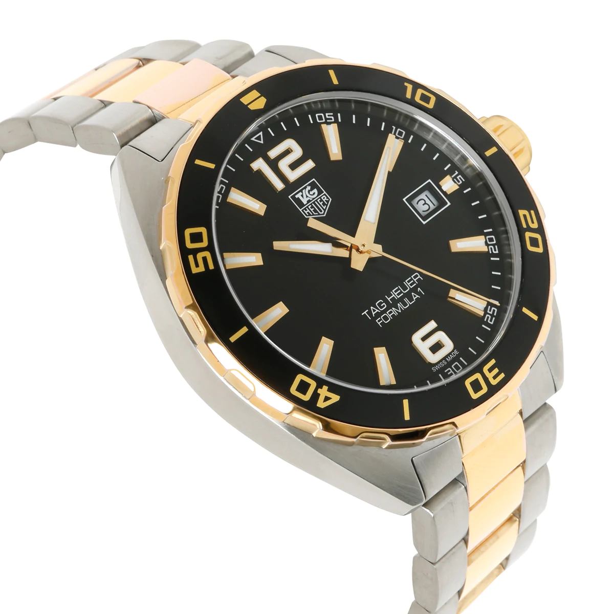 Tag Heuer Formula 1 Quartz Black Dial Two Tone Steel Strap Watch for Men - WAZ1121.BB0879
