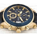 Guess Pinnacle Chronograph Quartz Blue Dial Blue Leather Strap Watch For Men - W0673G2