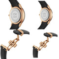 Daniel Wellington Iconic Round Case Motion Black Dial Rubber Strap Watch For Men - DW00100425