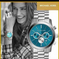 Michael Kors Runway Quartz Blue Dial Silver Steel Strap Watch For Women - MK5953