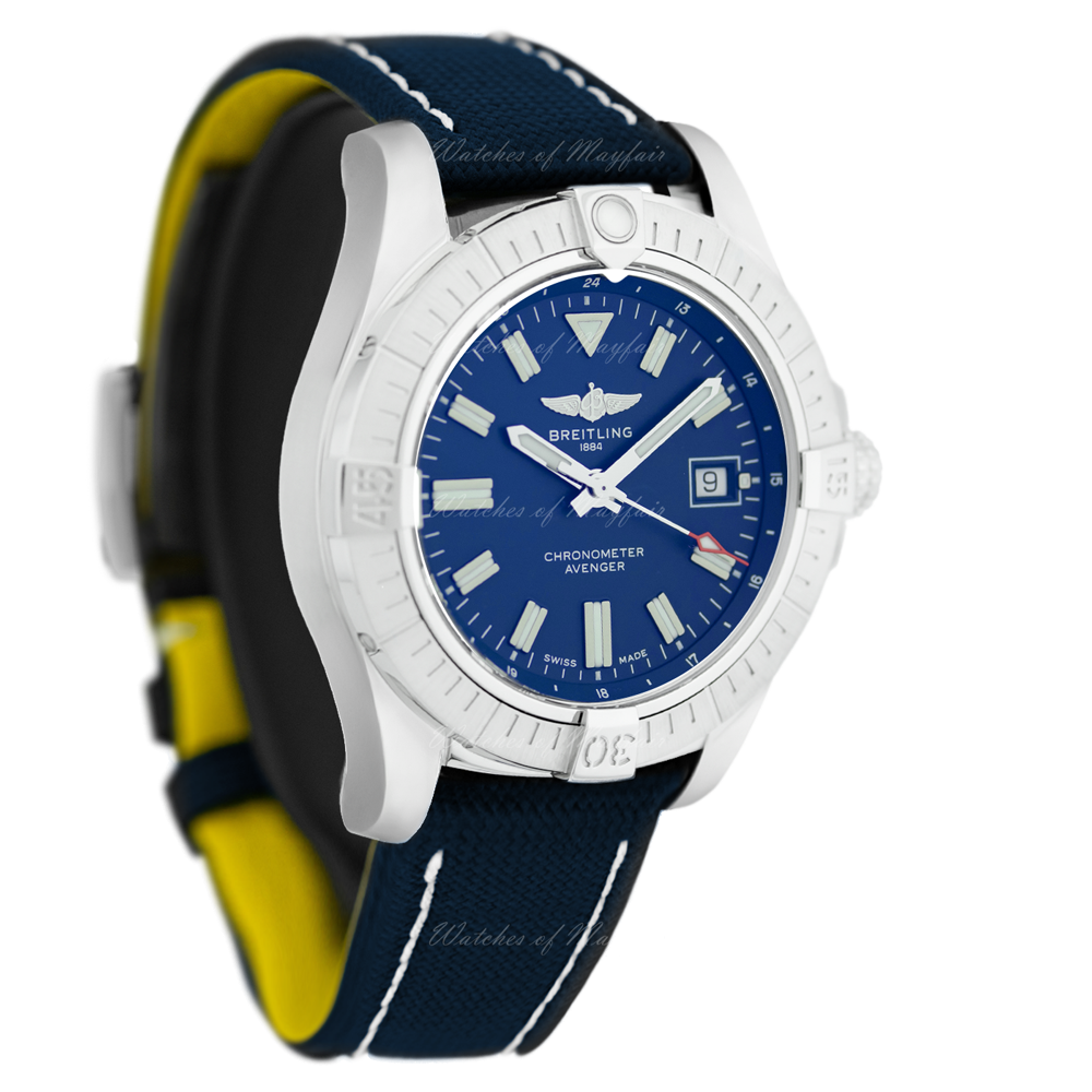Breitling Avenger Automatic 43 Blue Dial Blue Nylon Strap Watch for Men - A17318101C1X1