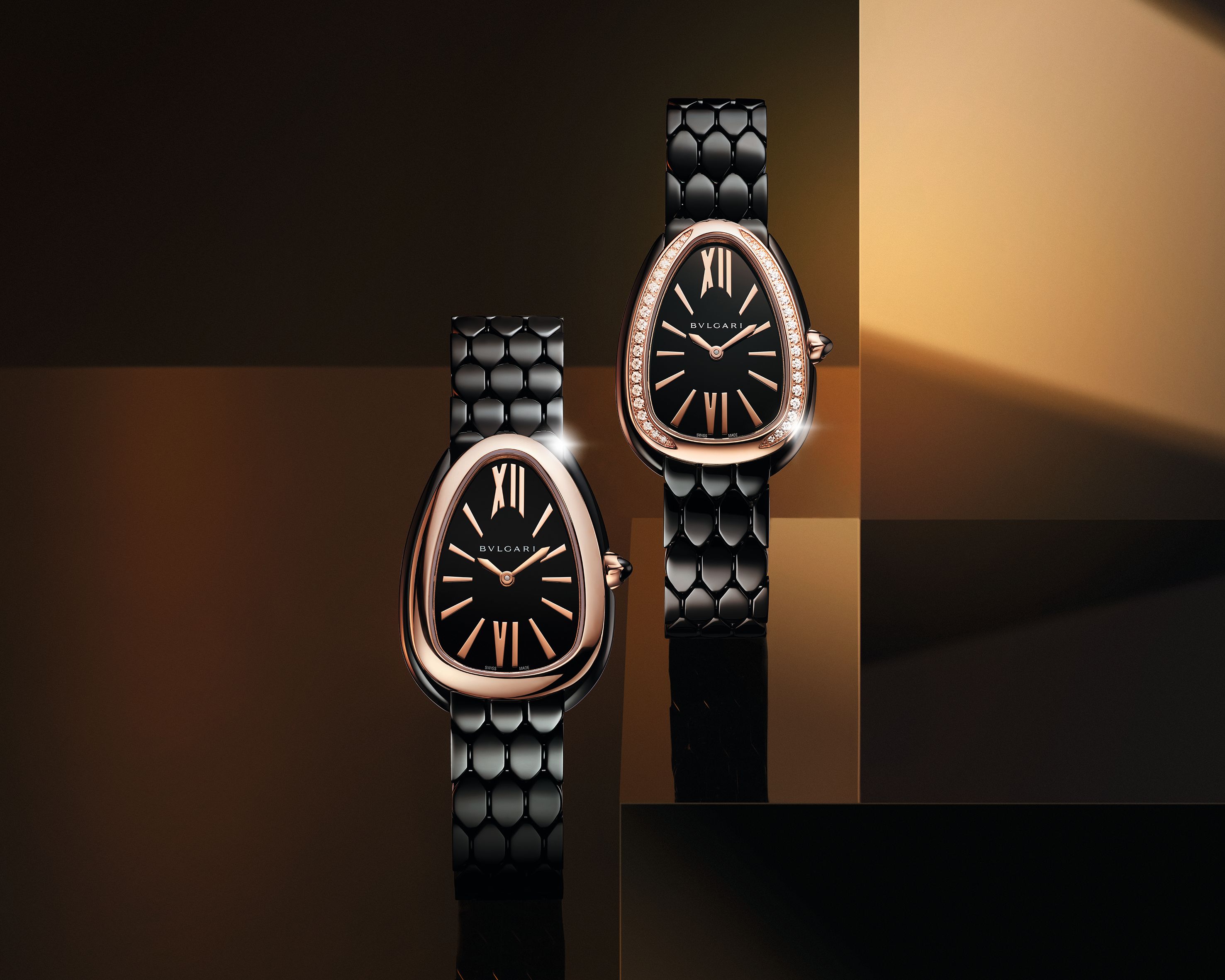 Bvlgari Serpenti Seduttori Black Dial Black Steel Strap Watch for Women - SERPENTI103704