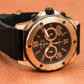 Bulova Marine Star Chronograph Black Dial Black Rubber Strap Watch for Men - 98B104