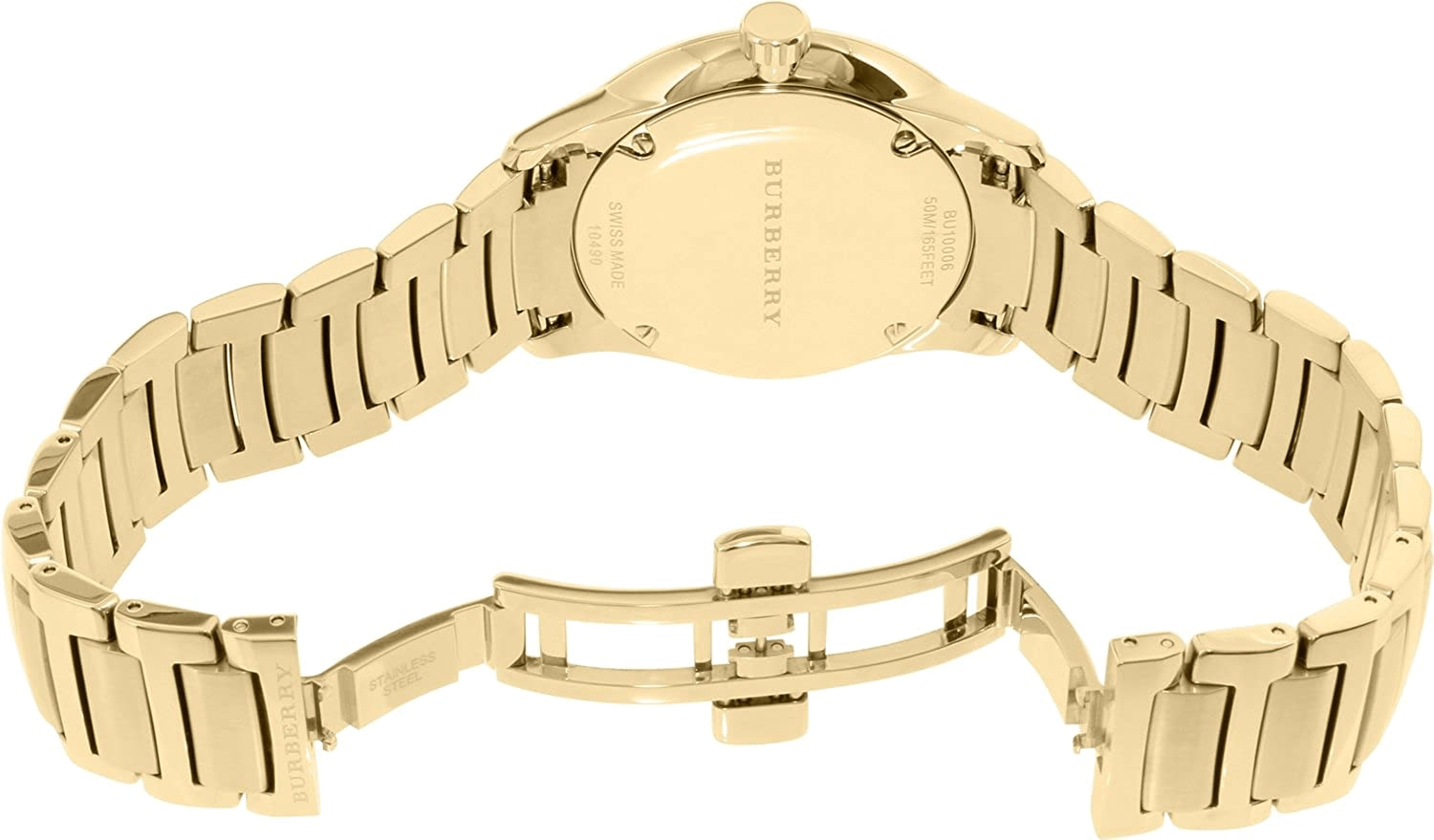 Burberry The Classic Gold Dial Gold Steel Strap Watch for Men - BU10006