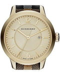 Burberry Classic Champagne Gold Dial Horseferry Leather Strap Watch for Women - BU10104