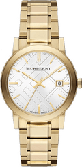 Burberry The City Silver Dial Gold Steel Strap Unisex Watch - BU9003