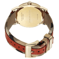 Burberry The City Gold Dial Orange Leather Strap Watch for Women - BU9016
