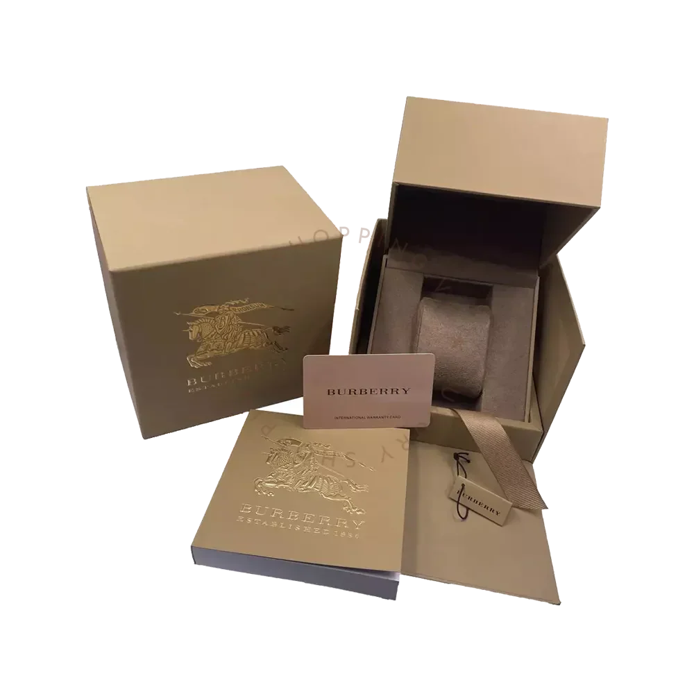 Burberry Britain Diamonds Grey Dial Grey Leather Strap Watch for Women - BBY1810