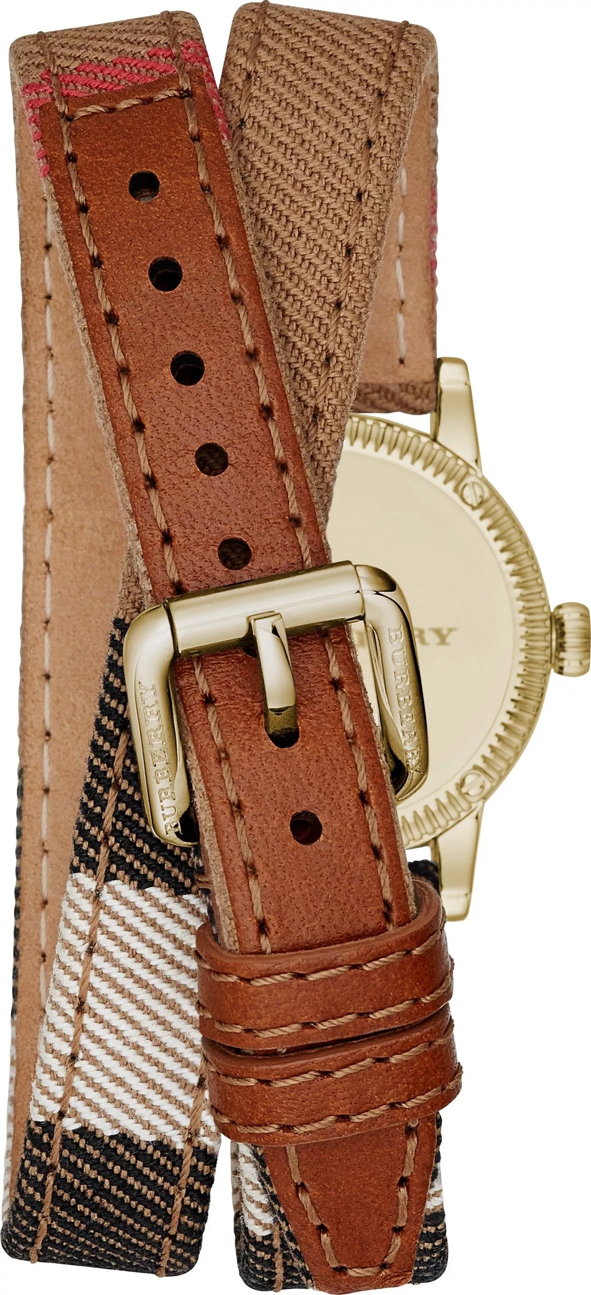Burberry Utilitarian White Dial Multicolor Leather Strap Watch for Women - BU7851