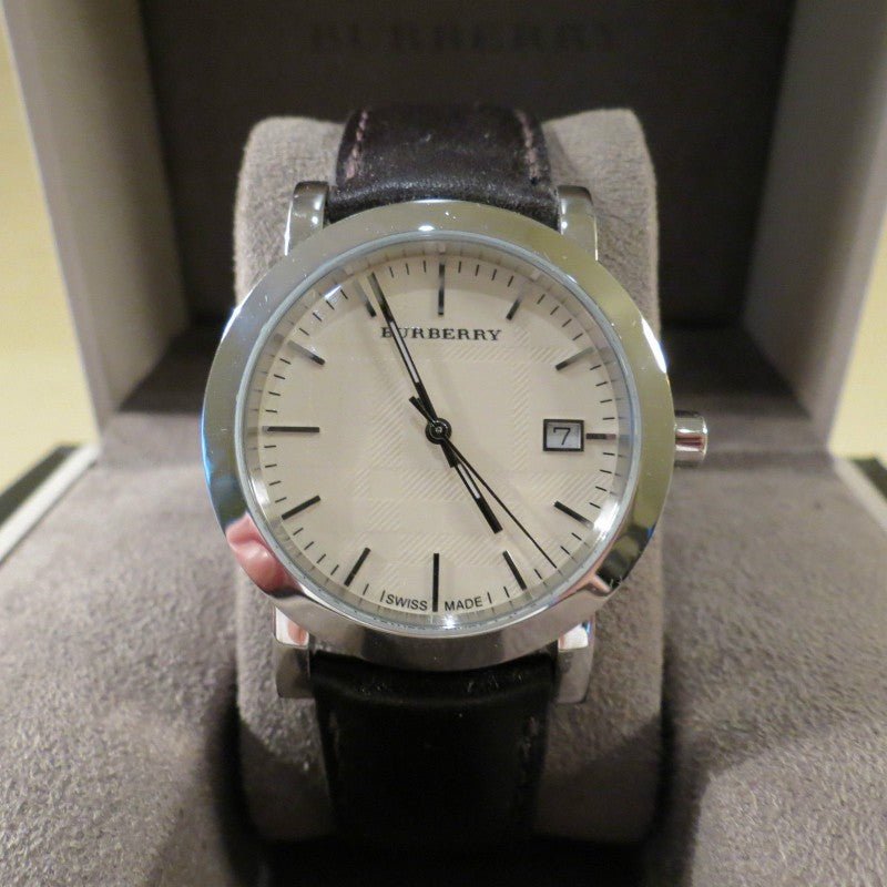 Burberry Heritage Beige Dial Brown Leather Strap Watch for Men - BU1777
