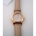 Burberry The City Gold Dial Beige Leather Strap Watch for Women - BU9210