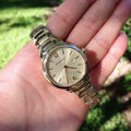 Burberry The Classic Champagne Dial Gold Steel Strap Watch for Women - BU10109