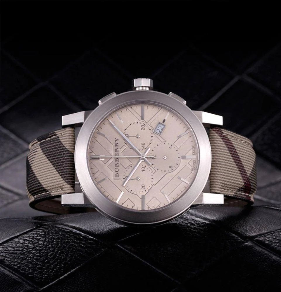 Burberry The City Smoked Brown Dial Brown Leather Strap Watch for Men - BU9361