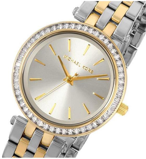 Michael Kors Darci Silver Dial Two Tone Steel Strap Watch for Women - MK3405