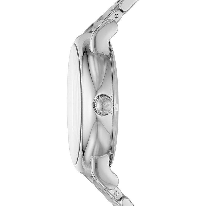 Emporio Armani Meccanico Automatic Silver Dial Silver Steel Strap Watch for Men - AR60006
