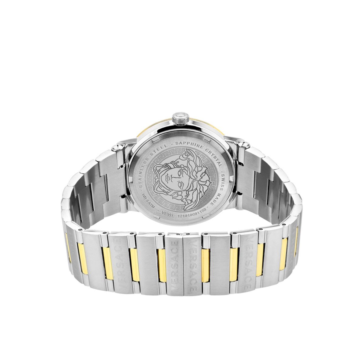 Versace Hellenyium Green Dial Two Tone Steel Strap Watch for Women - VEVH00620