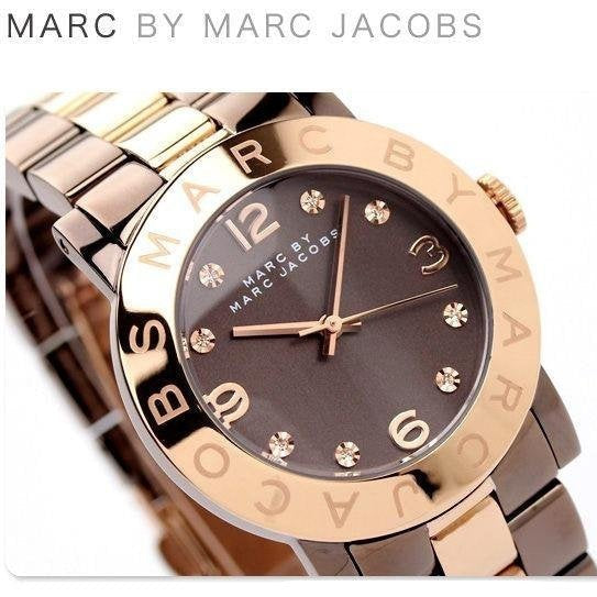 Marc Jacobs Amy Grey Dial Two Tone Steel Strap Watch for Women - MBM3195