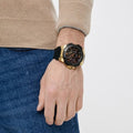 Guess Genesis Chronograph Black Dial Black Silicone Strap Watch For Men - GW0100G1