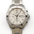 Tag Heuer Aquaracer Caliber 16 Automatic Chronograph White Dial Silver Steel Strap Watch for Men - CAY2111.BA0927