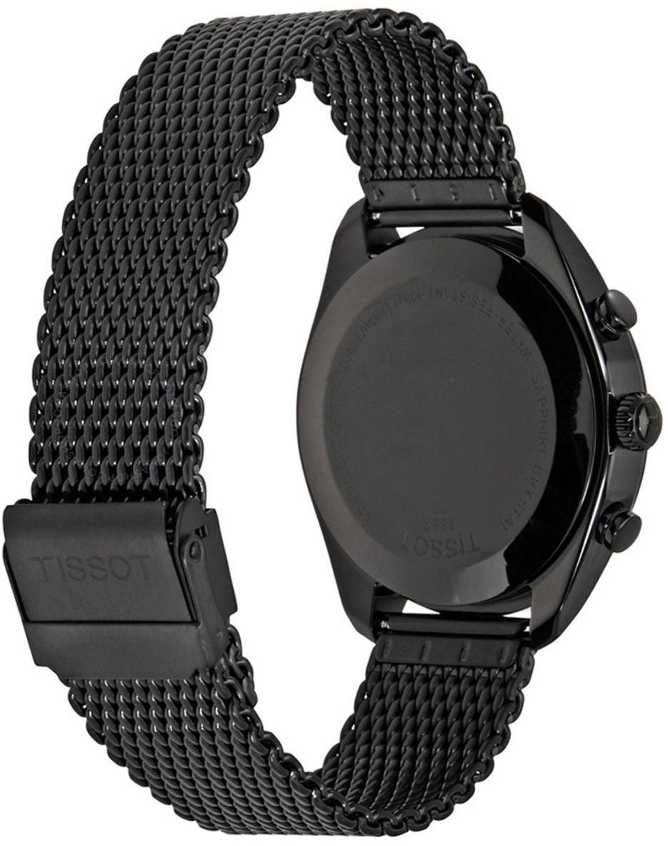 Tissot T Classic PR 100 Chronograph Black Dial Black Mesh Bracelet Watch For Men - T101.417.33.051.00