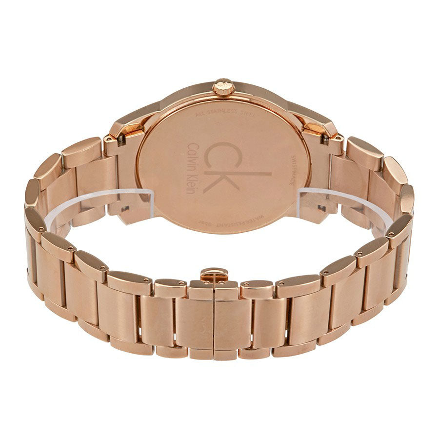 Calvin Klein City White Dial Rose Gold Steel Strap Watch for Men - K2G21646