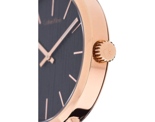 Calvin Klein Even Grey Dial Brown Leather Strap Watch for Women - K7B236G3