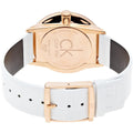 Calvin Klein Accent Silver Dial White Leather Strap Watch for Women - K2Y216K6