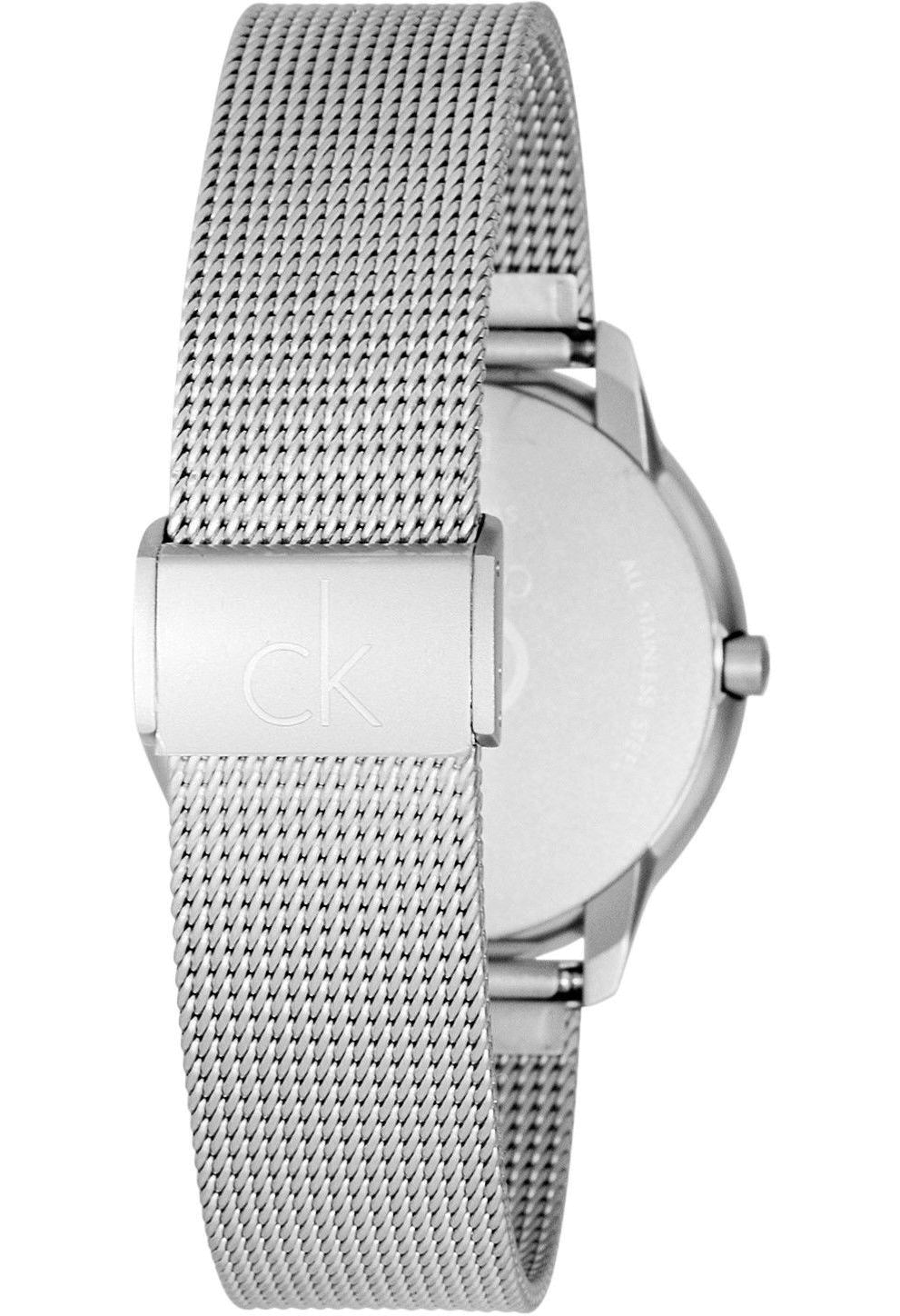 Calvin Klein Minimal SIlver Dial Silver Mesh Bracelet Watch for Women - K3M221Y6