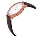 Calvin Klein Minimal White Dial Brown Leather Strap Watch for Men - K3M216G6