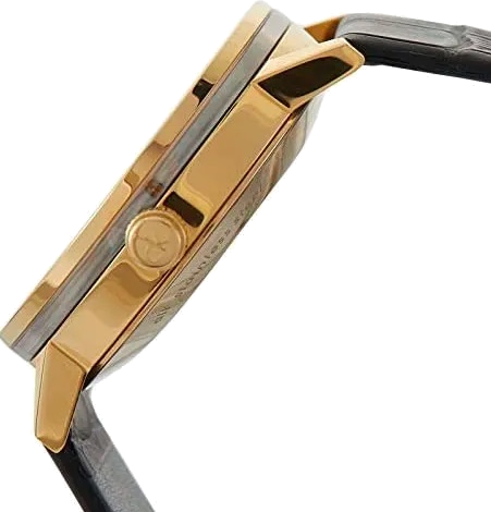 Calvin Klein Post Minimal Gold  Dial Black Leather Strap Watch For Men - K7621501