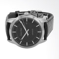 Calvin Klein Infinity Automatic Black Dial Black Leather Strap Watch for Men - K5S341C1