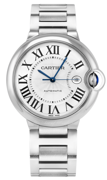 Cartier Ballon Bleu De Cartier Silver Dial Silver Steel Strap Watch for Men - WSBB0049
