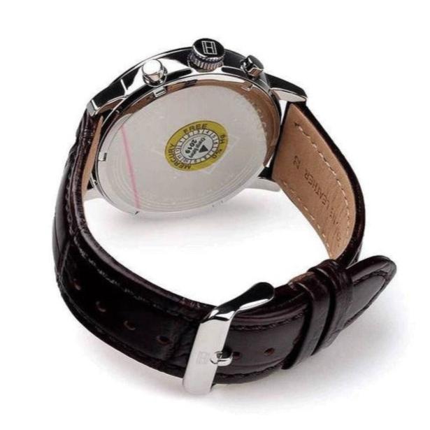 Tommy Hilfiger Aiden Quartz Black Dial Brown Leather Strap Watch for Men - 1791309