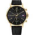 Tommy Hilfiger Daniel Black Dial Black Leather Strap Watch for Men - 1710417
