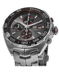 Tag Heuer Formula 1 Chronograph Senna Grey Dial Silver Steel Strap Watch for Men - CAZ201D.BA0633