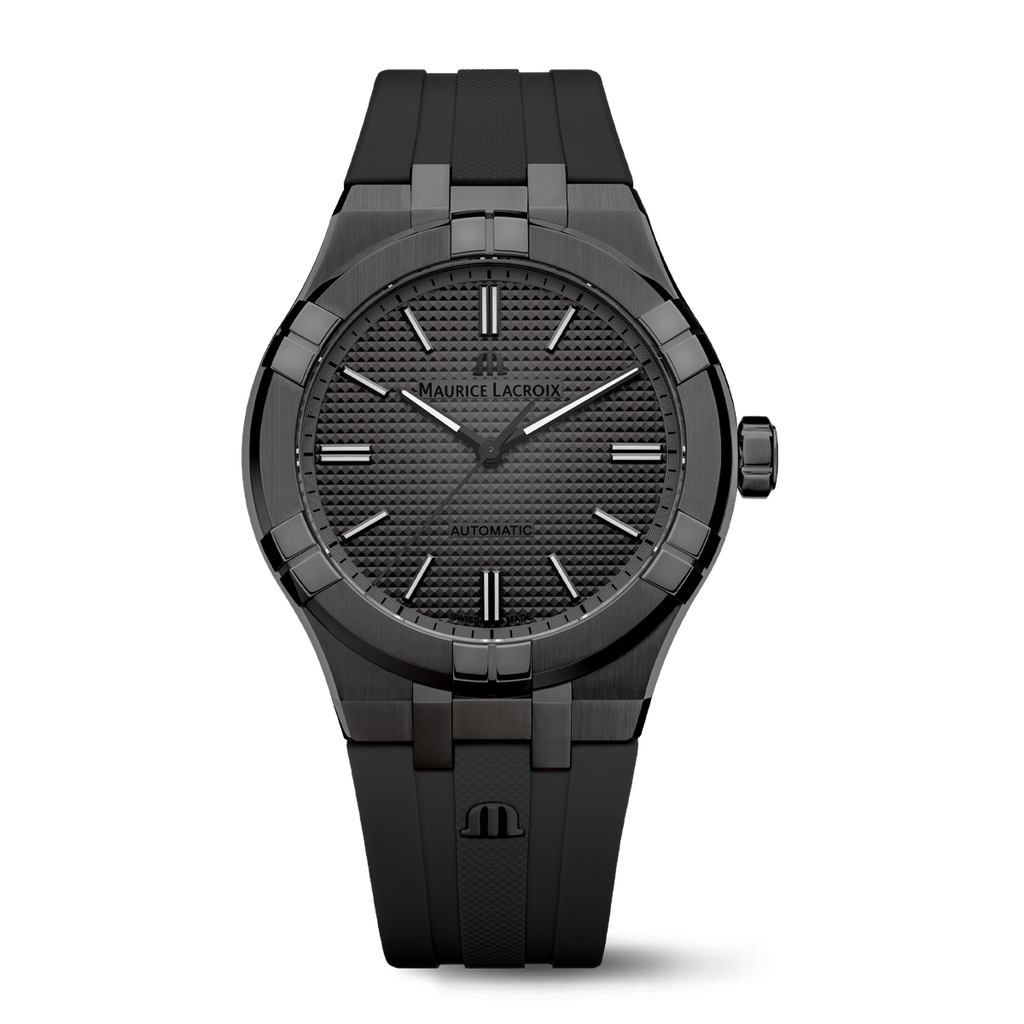 Maurice Lacroix Aikon Automatic Gunmetal Dial Black Rubber Strap Watch For Men - AI6008-PVB00-330-2