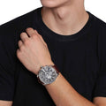 Diesel Mega Chief Chronograph Black Dial Brown Leather Strap Watch For Men - DZ4290
