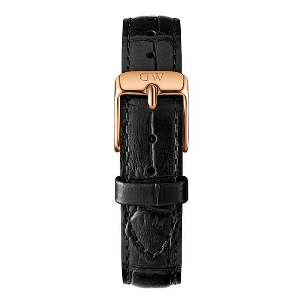 Daniel Wellington Petite Reading White Dial Black Leather Strap Watch For Women - DW00100173