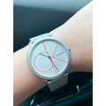 Calvin Klein Minimal White Dial Silver Mesh Bracelet Watch for Men - K3M51152