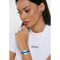 Calvin Klein Rebel Blue Silver Dial Blue Leather Strap Watch for Women - K8P231V6