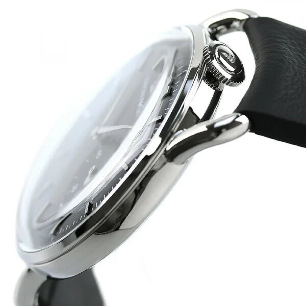 Emporio Armani Aviator Quartz Black Dial Black Leather Strap Watch For Men - AR11336