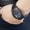 Marc Jacobs Larry Chronograph Black Dial Black Steel Strap Watch for Men - MBM5032