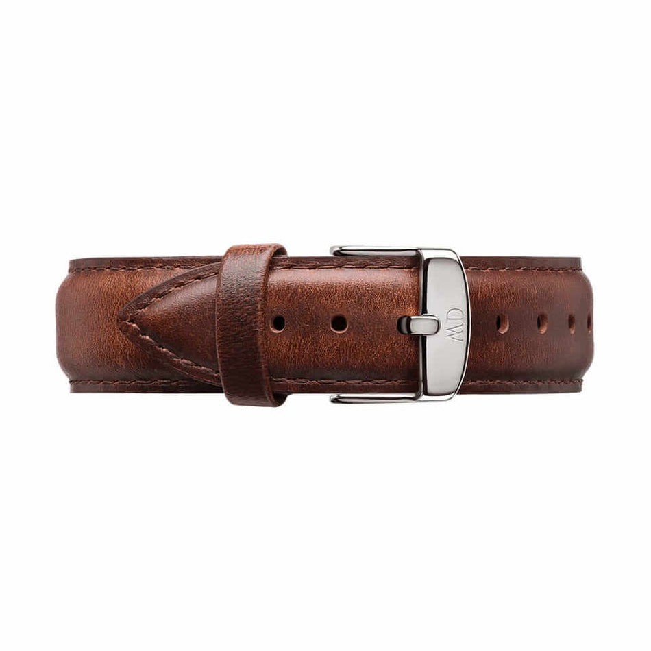 Daniel Wellington Classic St Mawes White Dial Brown Leather Strap Watch For Women - DW00100152
