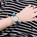 Marc Jacobs Roxy Silver Dial Green Leather Strap Watch for Women - MJ1633