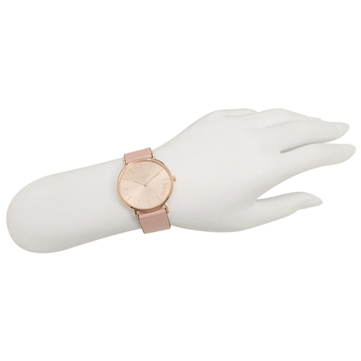 Coach Perry Rose Gold Dial Pink Leather Strap Watch for Women - 14503332-C