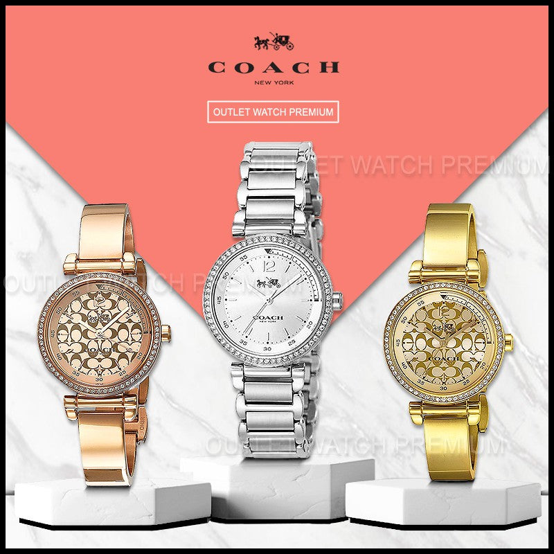 Coach Sports Crystals Silver Dial Silver Steel Strap Watch for Women - 14502194
