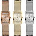 Guess Nouveau Diamonds Rose Gold Dial Rose Gold Mesh Bracelet Watch for Women - W0127L3